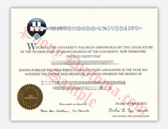 University Diploma - Fake Diploma Sample from Netherlands